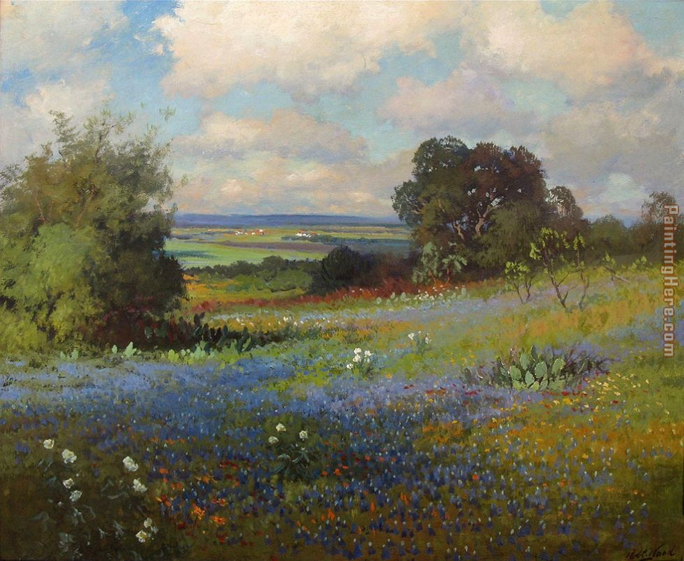 Robert Wood Texas Bluebonnets painting anysize 50% off