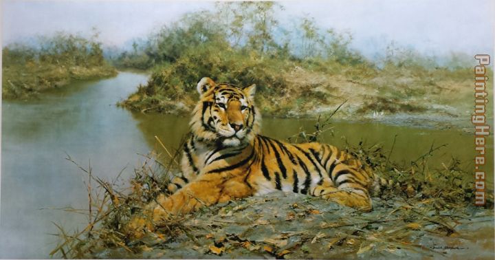 2014 Portrait Tiger in the sun painting anysize 50% off