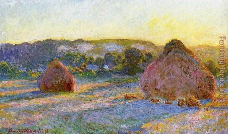 Claude Monet Grainstacks At The End Of Summer Evening Effect painting ...