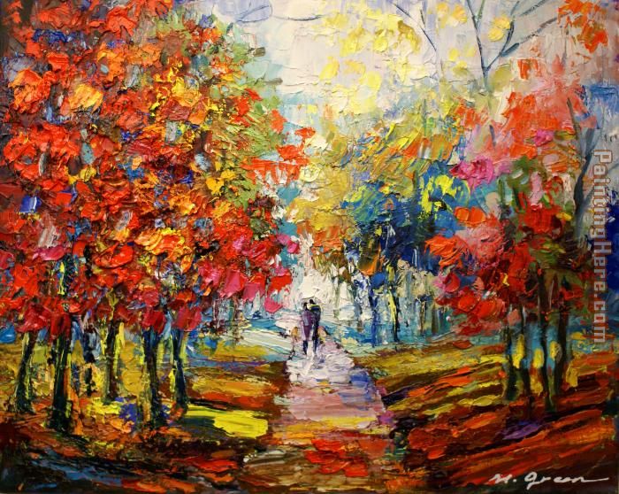 Maya Green Fall painting anysize 50% off