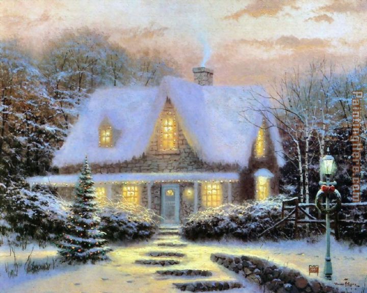 Thomas Kinkade Christmas Eve painting anysize 50% off