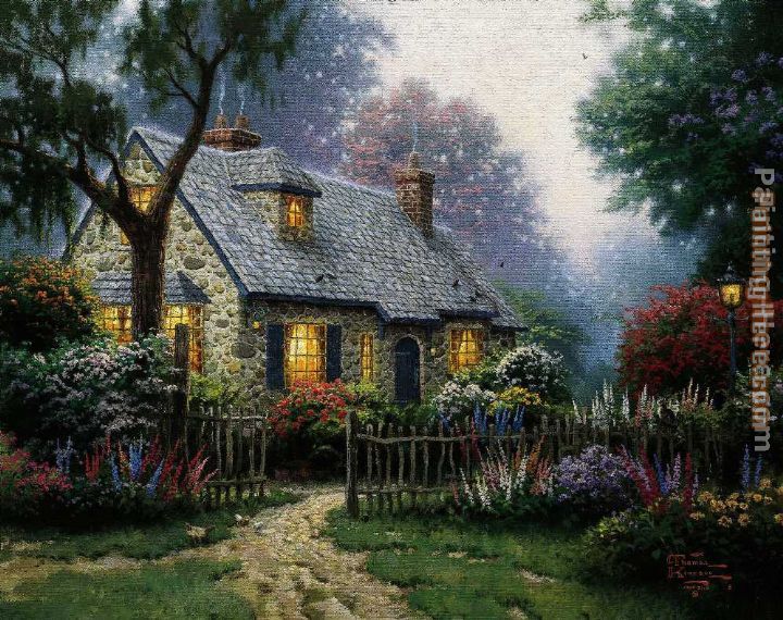 Thomas Kinkade Foxglove Cottage painting anysize 50% off