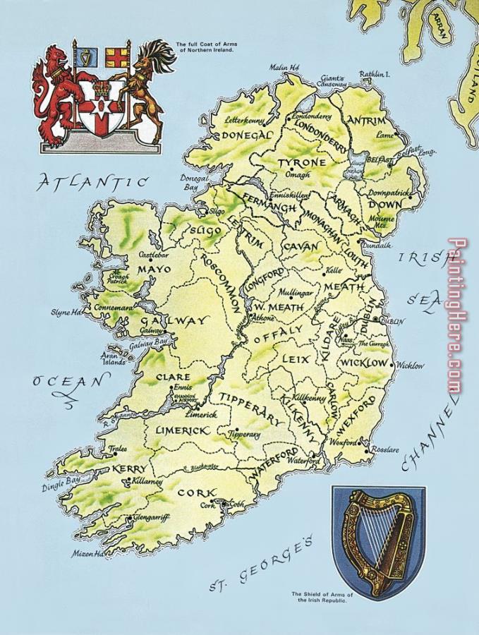 English School Map Of Ireland painting anysize 50% off