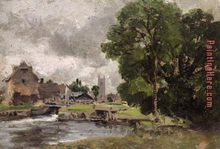 John Constable Dedham Lock and Mill painting anysize 50% off