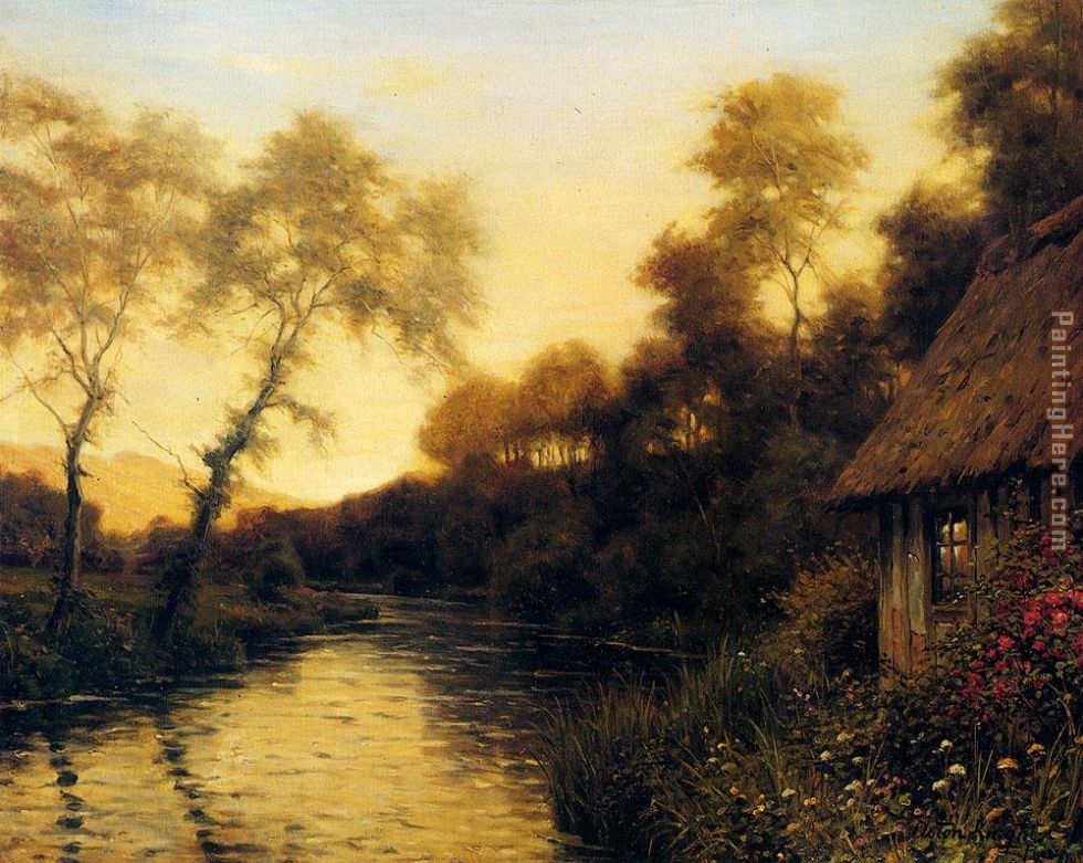 Louis Aston Knight A French River Landscape At Sunset painting anysize ...