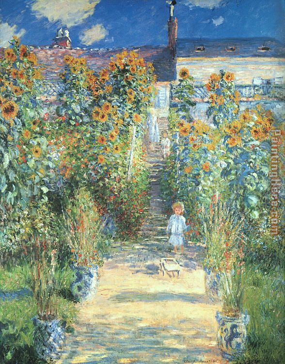 Claude Monet The Artist Garden at Vetheuil painting anysize 50% off